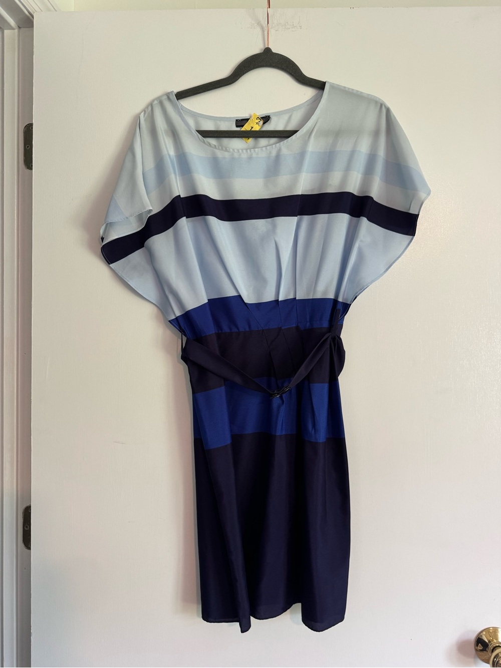 Forenza Light Blue, Navy & Royal Blue Striped Midi Dress